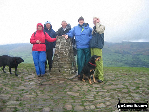 Me and the rambling team from work on Mam Tor in Peak District National Park Derbyshire England