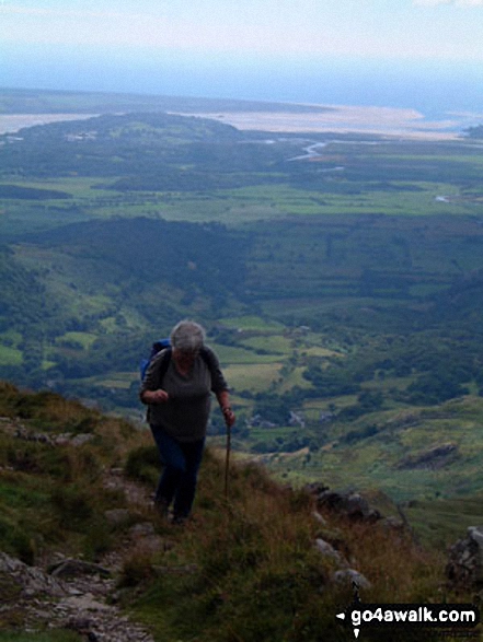 My friend Carol on Cnicht in Snowdonia Gwynedd Wales