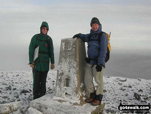 Me and my walking friend on Skiddaw in The Lake District Cumbria England