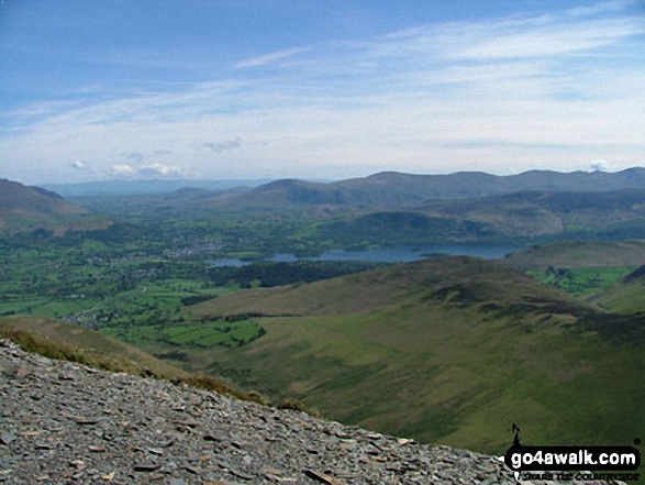 Braithwaite, Keswick and Derwent Water from Grisedale Pike