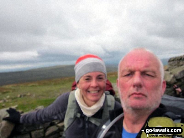 Walk ny101 The Yorkshire Three Peaks from Horton in Ribblesdale - Me and my mate Mike on Whernside