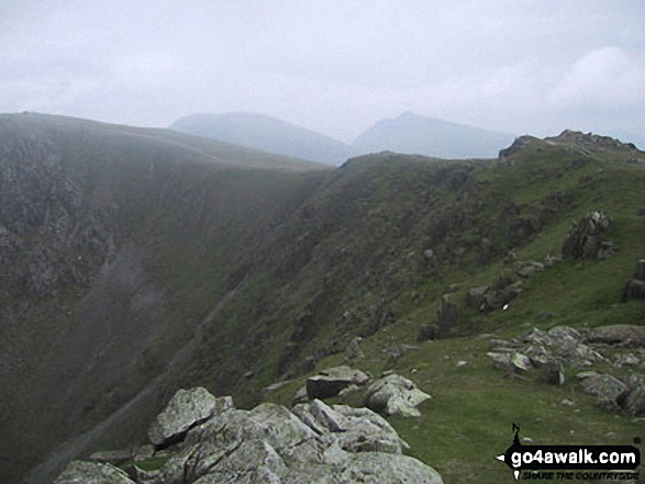 Walk c303 Swirl How and Wetherlam from Little Langdale - Swirl How, Top of Broad Slack and Great Carrs from Little Carrs