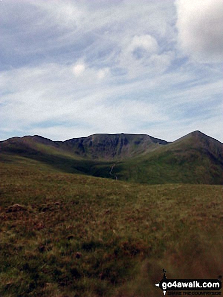 Striding Edge (left), Helvellyn and Catstye Cam from Birkhouse Moor