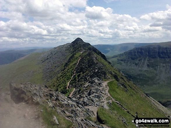 Walk c427 Helvellyn via Striding Edge from Patterdale - Looking back along Striding Edge