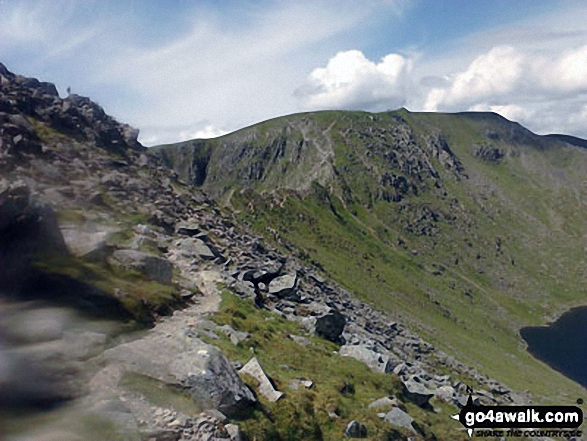 Walk c427 Helvellyn via Striding Edge from Patterdale - Approaching Striding Edge and Helvellyn via Low Spying How and Bleaberry Crag