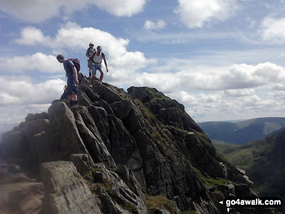 Walk c427 Helvellyn via Striding Edge from Patterdale - Walkers on Striding Edge