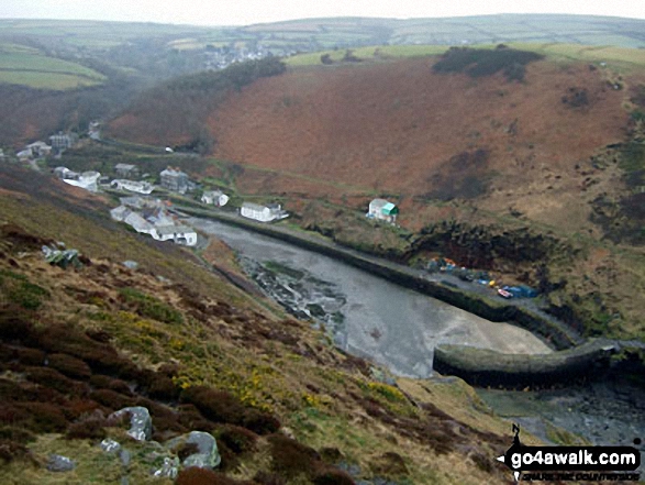 Walk co136 Minster Wood from Boscastle - Boscastle Harbour from Penally Hill