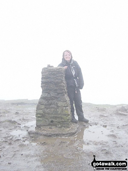 Walk ny143 Pen-y-ghent from Horton in Ribblesdale - Pen-y-ghent summit during the Yorkshire Three Peaks of Challenge Walk