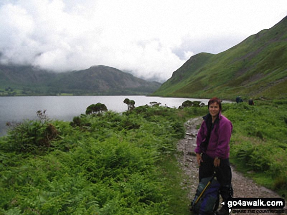 Walk c267 Haycock, Iron Crag, Lank Rigg and Grike from Ennerdale Water - Along Ennerdale Water