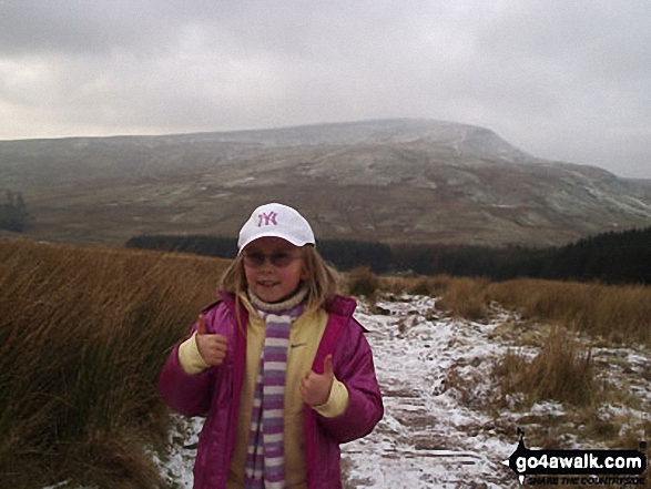 Walk po107 Y Gyrn, Corn Du and Pen y Fan from The Storey Arms Outdoor Centre - My daughter Ffion (aged 8) on the way back down from Pen y Fan