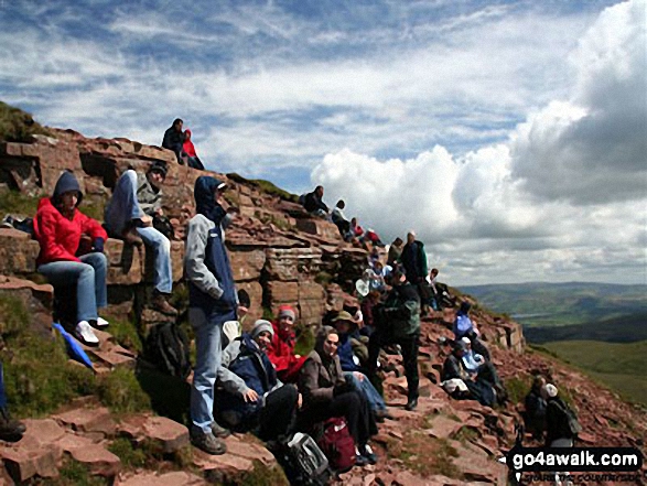 Walk po107 Y Gyrn, Corn Du and Pen y Fan from The Storey Arms Outdoor Centre - Rush hour on Pen y Fan