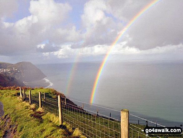 Fantastic double rainbow seen from Countisbury Hill above Lynmouth