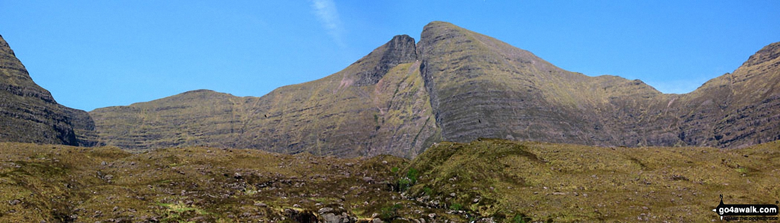 *Sgurr Mhor (Beinn Alligin) and Na Rathanan with two soaring eagles from Coire Mhic Nobuil, Torridon, Wester Ross