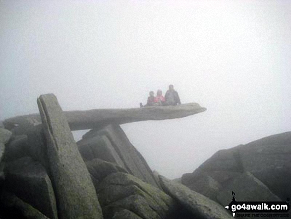 Hubby And Kids Yingli And Winghoi On The Cantilever Rock On Glyder Fach In The Mist In Snowdonia Gwynedd Wales By Manfai Liisatang 1