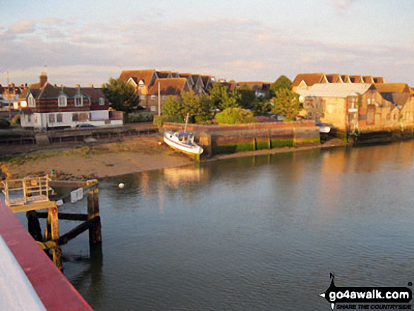 Walk ws141 Climping Beach from Atherington - The River Arun from the Sliding Bridge at Littlehampton