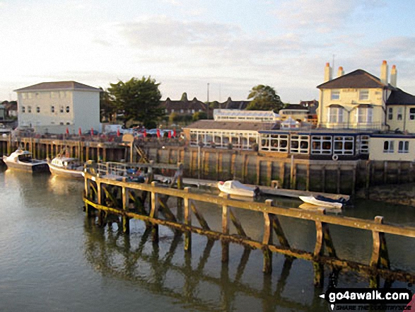 Walk ws141 Climping Beach from Atherington - The famous 'Arun View' and The River Arun from the Sliding Bridge at Littlehampton