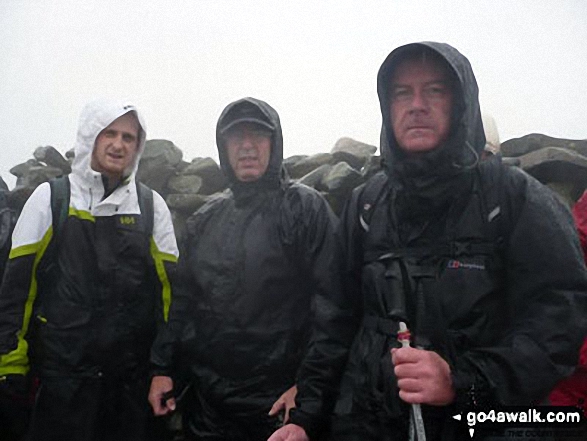 Walk c215 Scafell Pike from Seathwaite (Borrowdale) - On a very wet Scafell Pike last summer (ha ha ha)