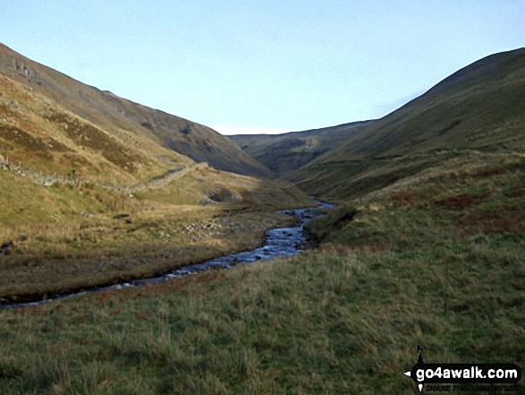 Walk c496 Tinside Rigg and Long Fell from Hilton - Hilton Beck emerging from Scordale