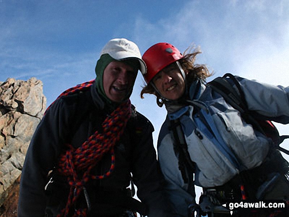 James and Liz on Finsteraahorn in Bernese Oberland Swiss Alps Switzerland