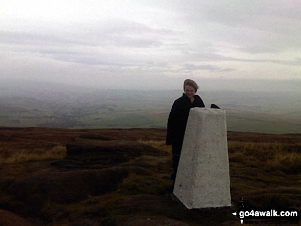 My son Aaron on the summit of Lad Law (Boulsworth Hill) during our first hike together