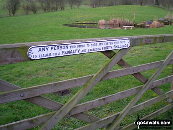 Old Railway Gate sign on farm gate near Weston, 