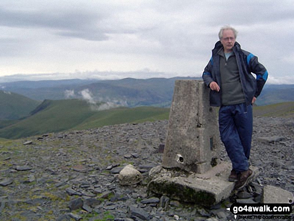 Walk c236 Skiddaw from Millbeck, nr Keswick - On the summit of Skiddaw