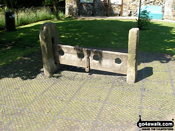 Walk d111 Foolow, Abney and Bretton from Eyam - Village stocks in Eyam