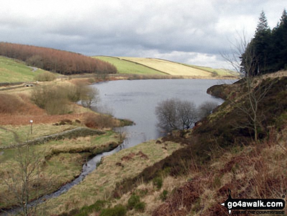 Lower Ogden Reservoir from the Pendle Way near Fell Wood