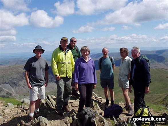 Members of my Walking Club on Catstye Cam in The Lake District Cumbria England