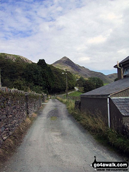 Walk gw131 Cnicht from Croesor - Cnicht - aka The Welsh Matterhorn - from the lane out of Croesor