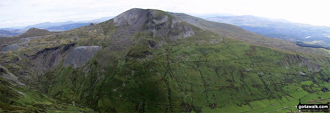 Moel-yr-hydd (left) and Moelwyn Mawr (centre) from the summit of Cnicht - the Welsh Matterhorn