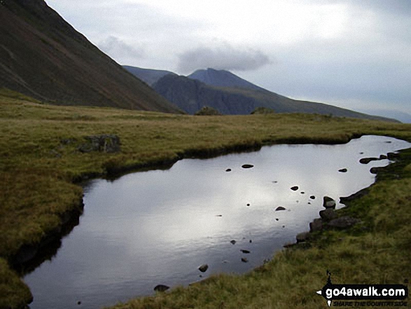 Walk c338 Great Gable and Kirk Fell from Honister Hause - Beckhead Tarn on Beck Head