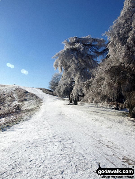 Approaching a frozen Worcestershire Beacon