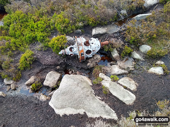 Walk d277 Margery Hill from Fairholmes Car Park, Ladybower Reservoir - Wreckage of the crashed Airspeed Consul TF-RPM aircraft on Crow Stones Edge