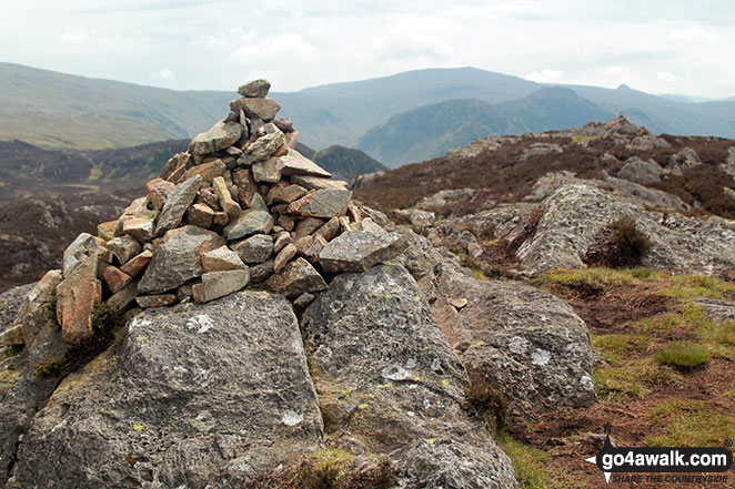 Walk c369 High Raise, Ullscarf and Grange Fell from Rosthwaite - Great Crag summit cairn