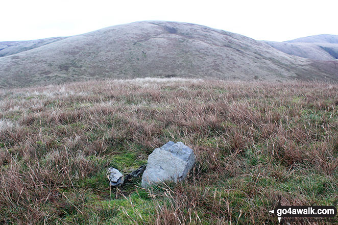 Walk c180 The Howgills from Low Carlingill Bridge - Stone on the summit of Docker Knott