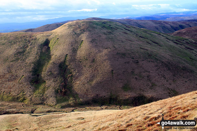 Walk c180 The Howgills from Low Carlingill Bridge - Docker Knott from Simon's Seat (Howgills)