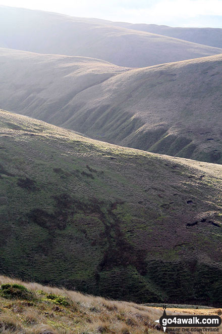 Walk c180 The Howgills from Low Carlingill Bridge - The Howgill Fells from Simon's Seat (Howgills)