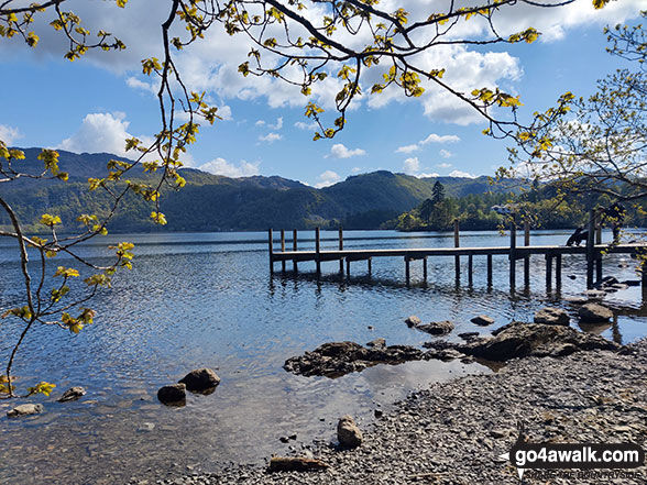 Walk c203 Ashness Bridge, Surprise View, Watendlath, Rosthwaite and The River Derwent from Barrow Bay (Derwent Water) - The jetty at Low Brandelhow, Derwent Water