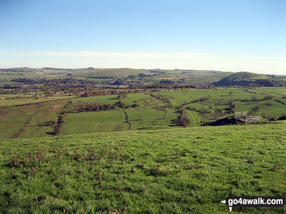 Archford Moor and Narrowdale Hill (right) from Ecton Hill