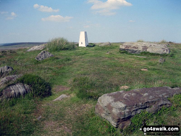 The trig point on the summit of White Edge (Big Moor) (South East Top)