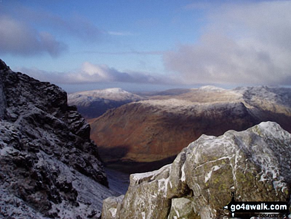 Walk c215 Scafell Pike from Seathwaite (Borrowdale) - Yewbarrow from Scafell Pike