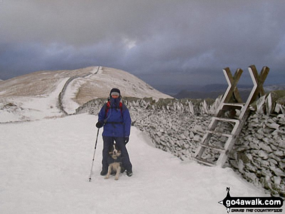 Walk c427 Helvellyn via Striding Edge from Patterdale - Birkhouse Moor from Hole-in-the-Wall in the snow