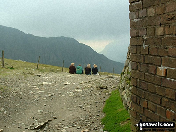 Taking a breather near Clogwyn Station on the Llanberis Path up Snowdon