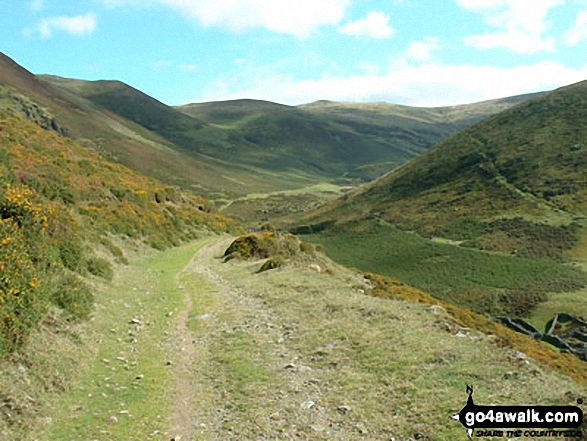 Walk gw193 Foel Fras from Bont Newydd - The track to Llyn Anafon in September