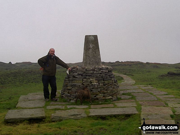 Me and Buster the dog on Black Hill (Soldier’s Lump) in The Peak District Derbyshire England