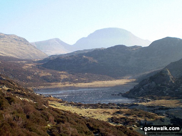 Blackbeck Tarn with Great Gable towering beyond from Hay Stacks