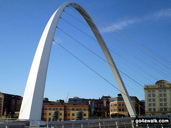 The Millennium Bridge over the River Tyne between Gateshead and Newcastle