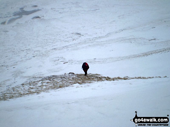 Walk ny101 The Yorkshire Three Peaks from Horton in Ribblesdale - Mike (go4awalk.com editor) in the snow on Whernside