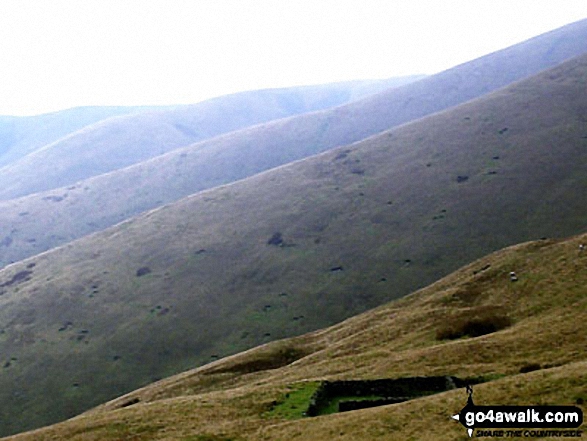 Walk c180 The Howgills from Low Carlingill Bridge - The Howgill Fells from Cautley Spout